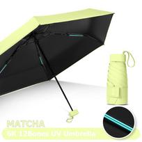 Mini skėtis Stiprus dvigubo kaulo Saulės skėtis UV apsauga Šešių dalių Atsparus lietui ir saulėi Vėjui atsparus Nešiojamas skėtis Skėtis nuo saulės Kišeninis beige