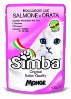 Monge Simba konservuotas pašaras katėms su lašiša ir karšiu 100g