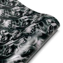 Automobilio kaukolės lipdukas Camouflage Cartoon Spausdinta lipni plėvelė Auto Motociklo kėbulo modifikavimo plėvelės Automobilio priedams 10cmx150cm juoda