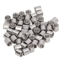 50Pcs Coupling Nut Round 304 Stainless Steel Rod Connector Nut M8 Female Thread Fastener