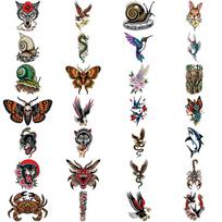 28vnt Laikinos tatuiruotės Laikinos tatuiruotės lipdukai Dramblio Vilko galvos Fenikso vyrams moterims suaugusiems
