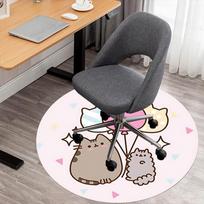 1pc Pusheen balloons Round Chair mat Area Rug - Non-Slip, Floor Mat for Office, Bedroom, and Indoor Decor c1125613 80cm by 80cm