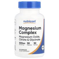 Nutricost, Magnio kompleksas, 500 mg, 30 kapsulių