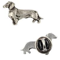 Taksas - Šuns sagė dovanų dėžutėje, elegantiškas segtukas, atlapo segtukas „Art-Dog“ prekės ženklo švarkui sidabras