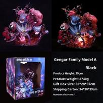29cm Cartoon GK Fantasy House Gengar Evolution Group Hand-Made Model Family Desktop Ornaments Adorable Dolls Around Anime Gift