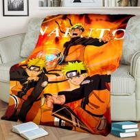 Anime-Naruto Print Blanket Warm Comfortable Flannel Blanket for Bedrooms, Sofas, Beds, Chairs, Picnics, Travel -LXR65 75x90cm