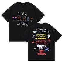 Reperis The Weeknd Skubėk Rytoj Pasaulinės Ekskursijos Grafiniai Marškinėliai Vyriški Pop Muzikos Gerbėjams Hip Hop Stiliaus Dydeli Medvilniniai Marškinėliai S black