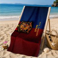 Ispanijos FC Crest Spausdintas Mikropluošto Paplūdimio Rankšluostis, Minkštas Ir Sugeriantis, Greitai Džiūstantis, Idealiai Tinka Vasaros Kelionėms, Būtinas Paplūdimiui, Baseinui 70cmx140cm(27x55inch)