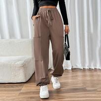 Autumn Casual Sweatpants Women's Pant Pocket Elastic Drawstring Sweatpants S ruda