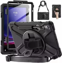 Dėklas na tablet 4kom.pl pancerne Shockproof su laikikliu do Samsung Galaxy Tab S9 FE/S9/S10 FE juoda