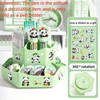 9 Grids 360° Rotatable Large Capacity Desktop Stationery Storage Cute Pen Holder Multifunctional School Office Rotating Pen Box žalia