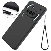 Prabangus skysto silikono telefono dėklas, skirtas Nothing Phone 3A Pro, smūgiams atsparus matinis minkštas buferis, su dirželiu, skirtas Nothing Phone 3A 3APro Nothing Phone 3 juoda