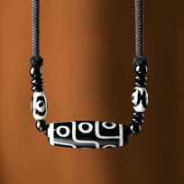 Devynių akių Tianzhu agato karoliai, universalūs vyrams ir retro personalizuotas aksesuaras moterims 50CM(Necklace Size)
