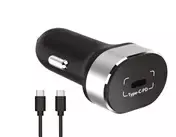 Winner Group WG - Automobilinis įkroviklis 1x USB-C, PD 20 W, + C tipo į C tipo laidas, juodas