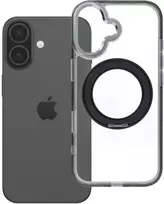 Oem Originalus „iPhone 17“ dėklas su apvaliu stovu, suderinamas su „MagSafe“ ir juodas