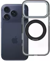 Oem Originalus „iPhone 17 Pro / 18 Pro“ dėklas su apvaliu stovu, suderinamas su „MagSafe“ ir juodas