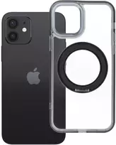 Oem Originalus „iPhone 12“ dėklas su apvaliu stovu, suderinamas su „MagSafe“ ir juodas