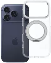 Oem Originalus „iPhone 17 Pro / 18 Pro“ dėklas su apvaliu stovu, suderinamas su „MagSafe“ ir permatomas