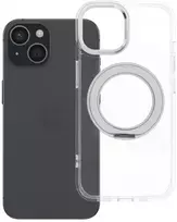 Oem Originalus „iPhone 15“ dėklas su apvaliu stovu, suderinamas su „MagSafe“, permatomas