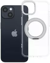Oem Originalus „iPhone 14“ dėklas su apvaliu stovu, suderinamas su „MagSafe“, permatomas