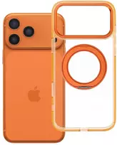 Prodigee OEM dėklas, skirtas iPhone 17 Pro Max / 18 Pro Max (žemas kameros kraštas), apvalus stovas, suderinamas su MagSafe, oranžinis