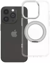 Oem Originalus „iPhone 14 PRO“ dėklas su apvaliu stovu, suderinamas su „MagSafe“ ir skaidriu dangteliu.
