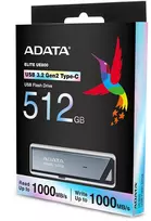 USB Atmintinė - ADATA UE800 512GB, USB Type-C, 1000MB/s, Sidabrinė