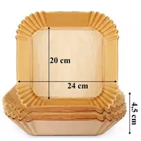 48 x popieriniai įdėklai oro gruzdintuvei, 20 x 20 cm, 100 vnt.