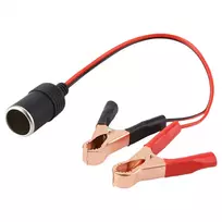 Cigarečių žiebtuvėlio lizdo adapteris su krokodilo formos spaustuku, išvestis 12 V 24 V