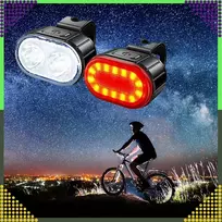 Lampka Dviračio žibinto priekinis galinis LED žibintas dviračio vairui, stiprus USB, 2 vnt.