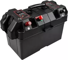 Pojemnik 12 V akumuliatorių dėžutė su voltmetru ir 2 USB jungtimis