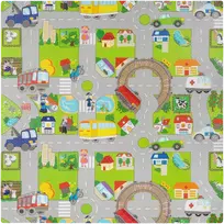 Rebel Vaikams edukacinis kilimėlis, dėlionė 120 x 120 cm, automobiliukai