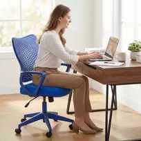 Costway Ergonomiška biuro kėdė 150kg mėlyna
