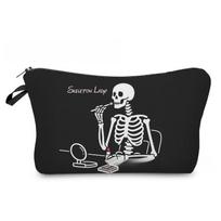 Women Skull Print Cosmetic Bag Toiletries Organize Travel Storage Case 6867
