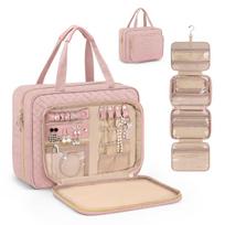 ladies' hanging travel toiletry bag, jewelry storage bag, large makeup bag One Size rožinė