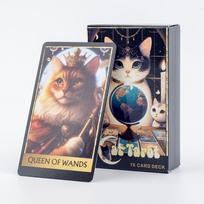 Katės Tarot 78 kortų kaladė Angliška versija Stalo žaidimas Kalėdinė dovana Būrimo įrankiai smagiam ateities spėjimui 10.3x6.1cm