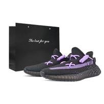 Adidas Originals Yeezy Boost 350 V2 Abrasion Resistant Abrasion Resistant Low top Casual Shoes Unisex Black Purple HQ4540(Team373-BOX) 38