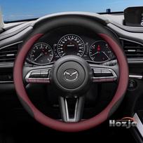 Odinis automobilio vairo užvalkalas, skirtas Mazda 2 3 CX5 CX30 CX3 CX60 CX90 2025 2026, interjero aksesuarai Round  Burgundy