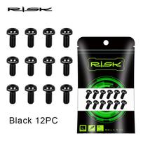 RISK 12pcs M5X10mm Bicycle Disc Brake Rotor Bolt Road MTB Bike T25 TC4 Titanium Torx Rotor Fixing Brake Screw Ultralight RT013 12pcs Black