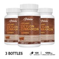 Pslalae Ekologiško Ceilono cinamono kapsulės, 1200 mg, Ceilono cinamono ekstraktas, Tinka suaugusiems 120*3
