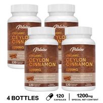 Pslalae Ekologiško Ceilono cinamono kapsulės, 1200 mg, Ceilono cinamono ekstraktas, Tinka suaugusiems 120*4