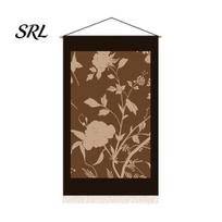 Bedroom Tapestry Wall Art Mid-Century Tapestry, Hanging Fabric Animals Flowers Plants Designs, Abstract Boho Chic with Fringe for Living Room Small A