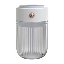 250 ml automobilinis purškiamas drėkintuvas su spalvinga naktine lempute, stalinis USB purškiamas drėkintuvas, vėsaus oro drėkintuvas balta