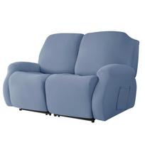 1 /2 /3 /4 Seat Recliner Sofa Cover Stretch Reclining Sofa Cover For Living Room Soft Solid Color Armchair Covers Washable 4 Pieces 1 Seater