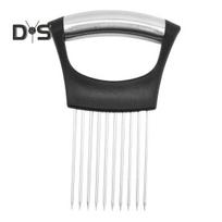 Onion Holder for Slicing Lemon Slicer Cutter Food Slicer Assistant Tool Multifunctional Kitchen Gadget for Fruits Vegetables Meat A black