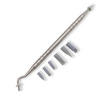1 set Dental Resin Brush Pens Stainless Steel handle Shaping Silicone Soft Head Adhesive Tools For Porcelain Teeth Composite Cement 1  set white