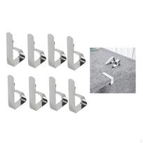8 Pieces Tablecloth Cover Clip Table Cloth Clamp Holder Portable Stainless Steel for Home gray
