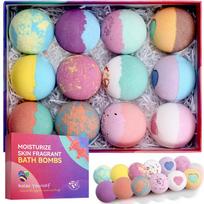 12-Piece Mixed Color Bath Bomb Set - 100g Aromatic Essential Oil Salt Bath Bombs
