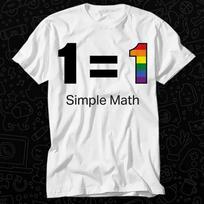 Equality Simple Math Gay Lesbian Rights Pride Proud 1 Equal One T Shirt 552 M