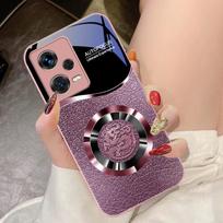 Lucky Ring For Xiaomi 14 Ultra 13 Lite Redmi Note 13 11 Pro 12 Plus Poco X6 3 Pro F4 6 GT Tempered Glass Phone Case For Note13ProPlus gray